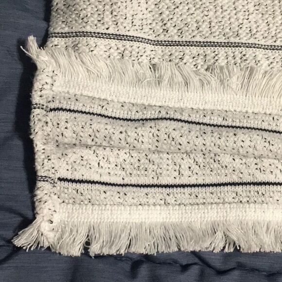 T by Talbots women's size SP small petite white black cotton blend top fringe - Picture 14 of 16